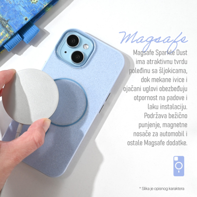 Torbica Magsafe Sparkle Dust za iPhone 17 Pro Max 6.9 roze