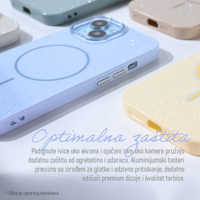 Torbica Magsafe Sparkle Dust za iPhone 17 Pro Max 6.9 roze