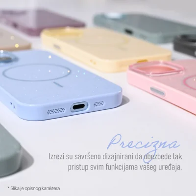 Torbica Magsafe Sparkle Dust za iPhone 17 Pro Max 6.9 roze