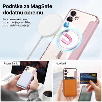 Torbica Magsafe Lux Bi Fold za Samsung A576B Galaxy A57 crna