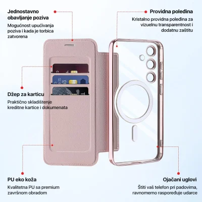 Torbica Magsafe Lux Bi Fold za Samsung S941B Galaxy S26 braon