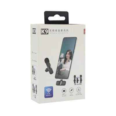 Mikrofon bluetooth K9 2u1 Type-C/Lightning crni