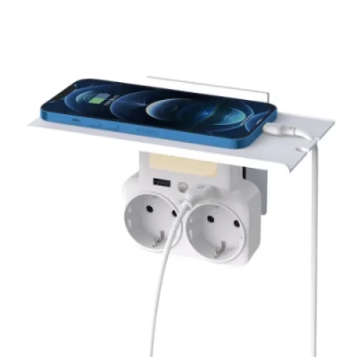 XO SMART ZIDNI RAZDELNIK SA POlicom WL09 2AC+2USB 2,4A BELI