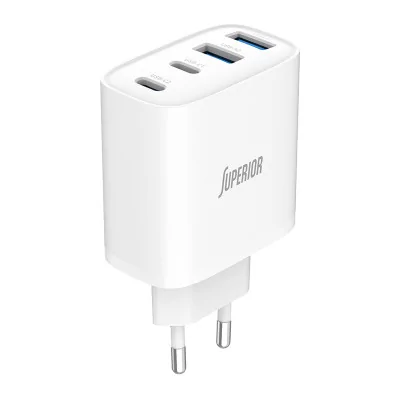 Kućište punjača Superior SU-4001AACC 40W 3A GaN Fast PD + USB belo