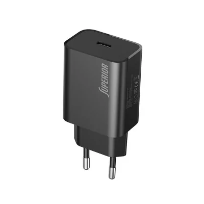 Kućište punjača Superior SU-P103 Super Fast PD 25W 3A Type C crno (CERT)