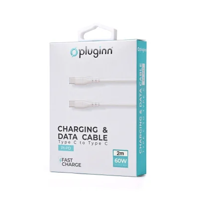 Pluginn Data kabl PI-PD 60W Type C na Type C beli 2m