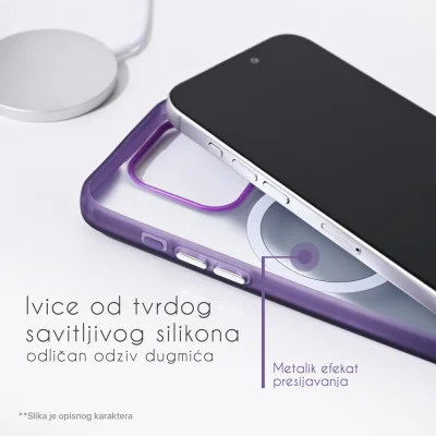 Torbica Magsafe Clear za iPhone 13 6.1 crna